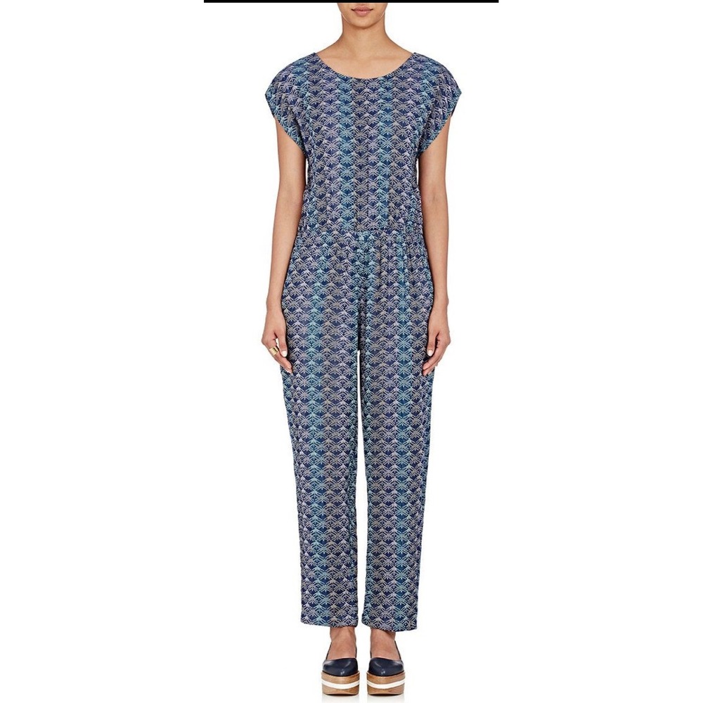 Ace & Jig Carnaby Jumpsuit Blue Geometric Cotton Gauze Size